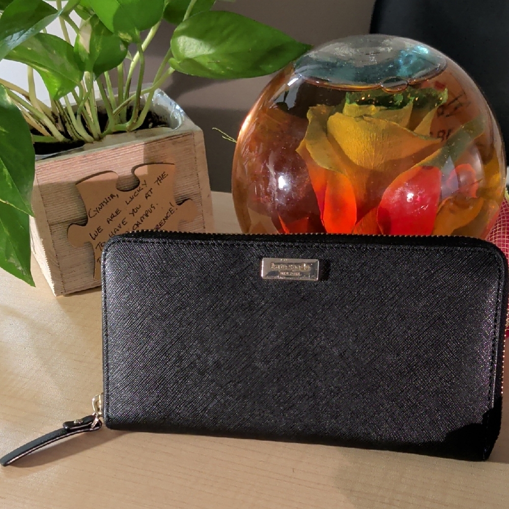 Kate Spade Black Zip-Around Wallet